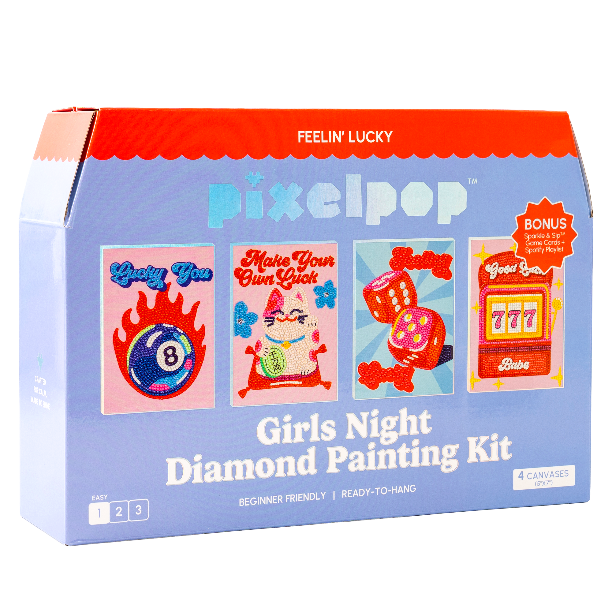 PixelPop™ Diamond Art — Girls' Night Edition — Feelin' Lucky (Ages