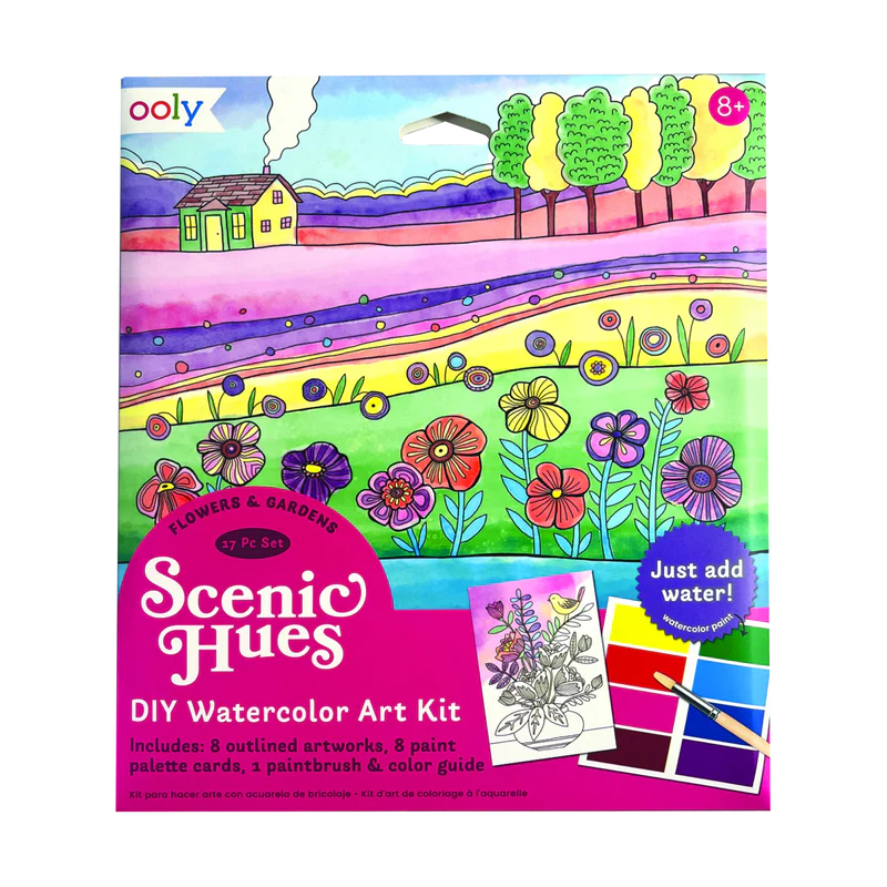 scenic hues diy watercolor art kit - flowers and gardens – Flying Pig Toys