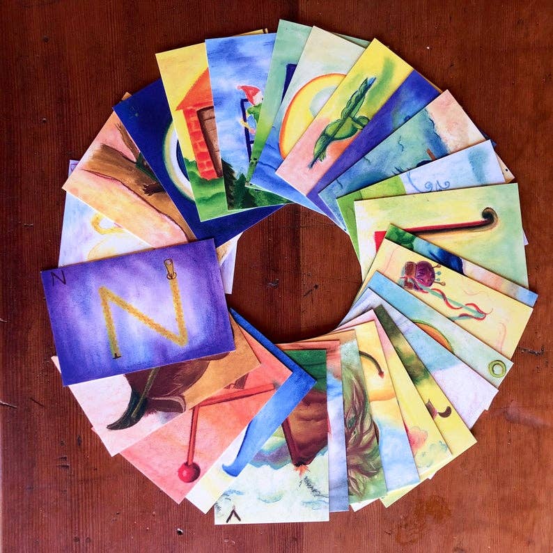 Waldorf Alphabet Cards Flying Pig Toys