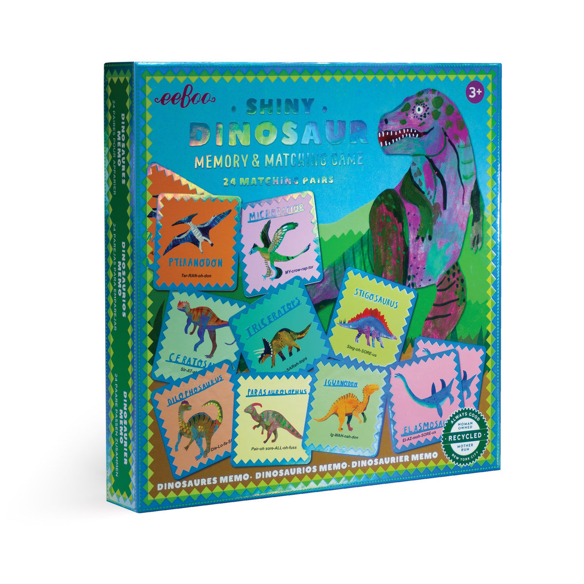 Shiny Dinosaur Memory and Matching Game – Flying Pig Toys
