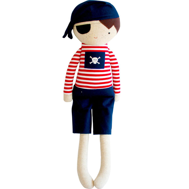 Small Linen Pirate Boy Doll with Rattle