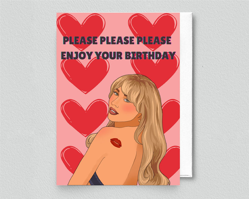 Please Please Please Enjoy Your Birthday Sabrina Carpenter Birthday Card