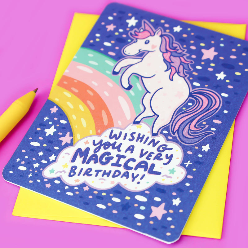 Magical Unicorn Cute Kids Birthday Card