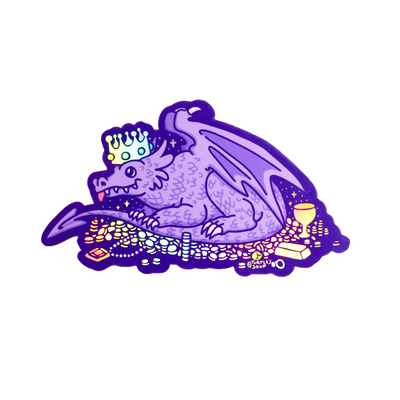 Dragon Treasure Hoard Vinyl Sticker (Holographic)
