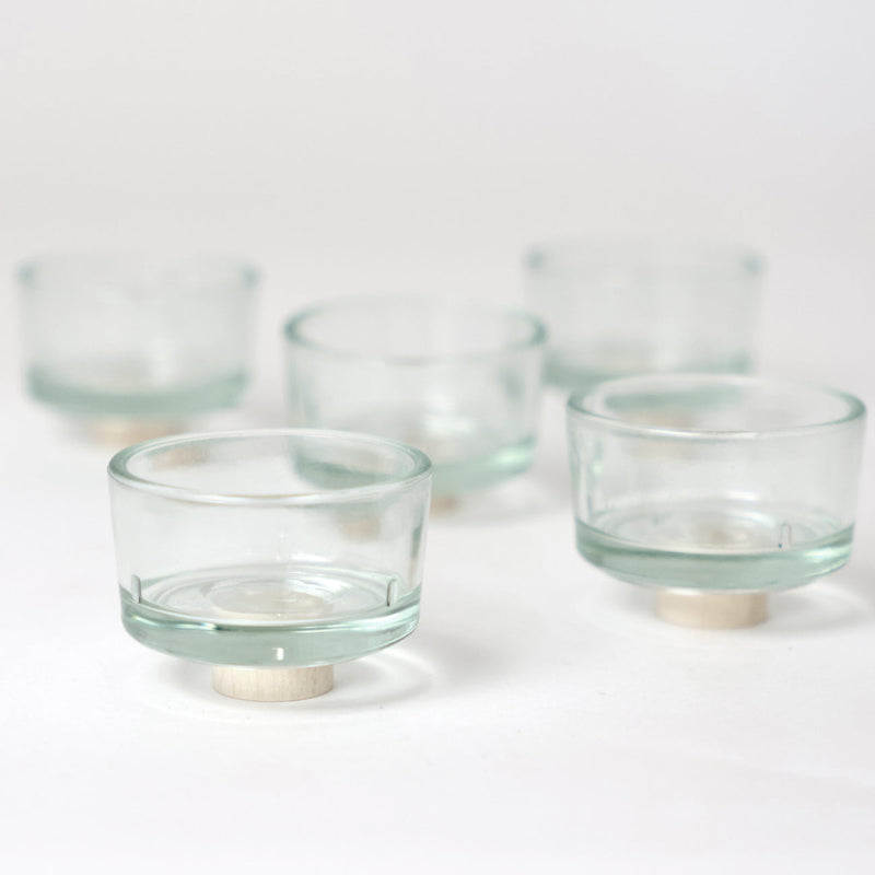 Tealight Holder, glass pack of 5