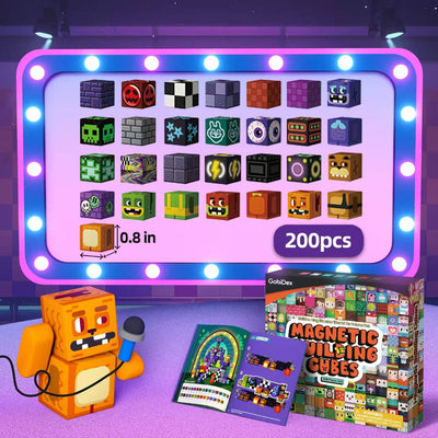 Midnight Madness Magnetic Building Blocks - 200 Piece (2cm)