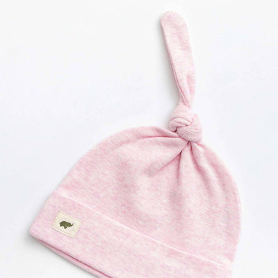 Baby Top Knot Cap - Light Pink Heather