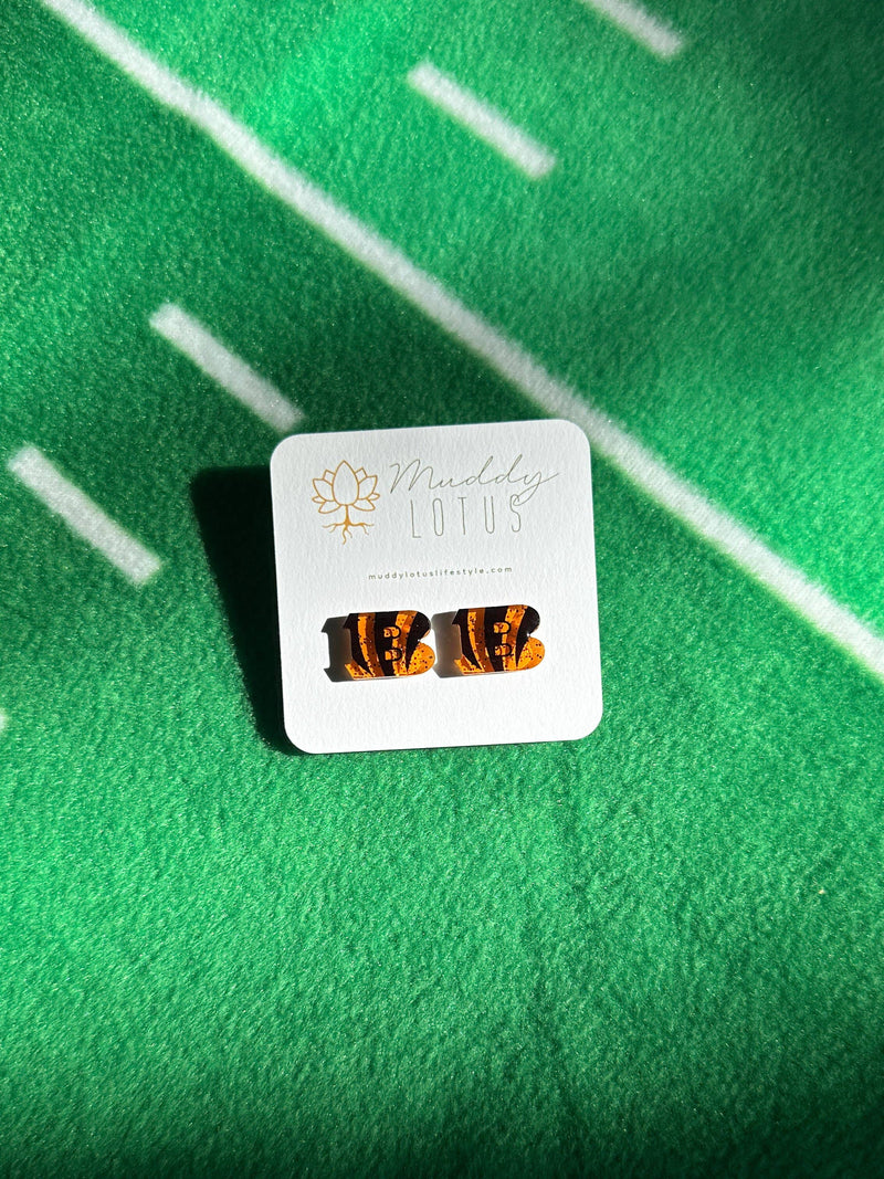 Orange Glitter Jelly B Earrings