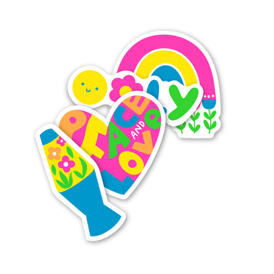 Stickiville Peace and Love Vinyl Stickers