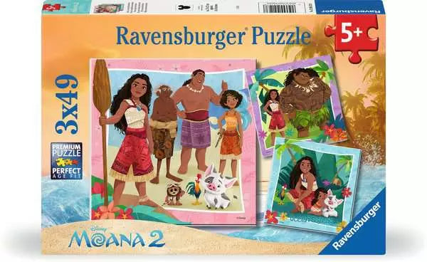 Disney Moana 2, 3x49pc - 49 Pieces Puzzle