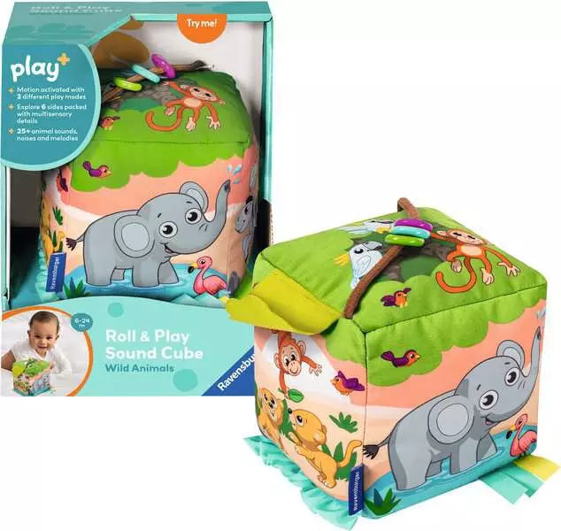 Roll & Play Sound Cube: Wild Animals