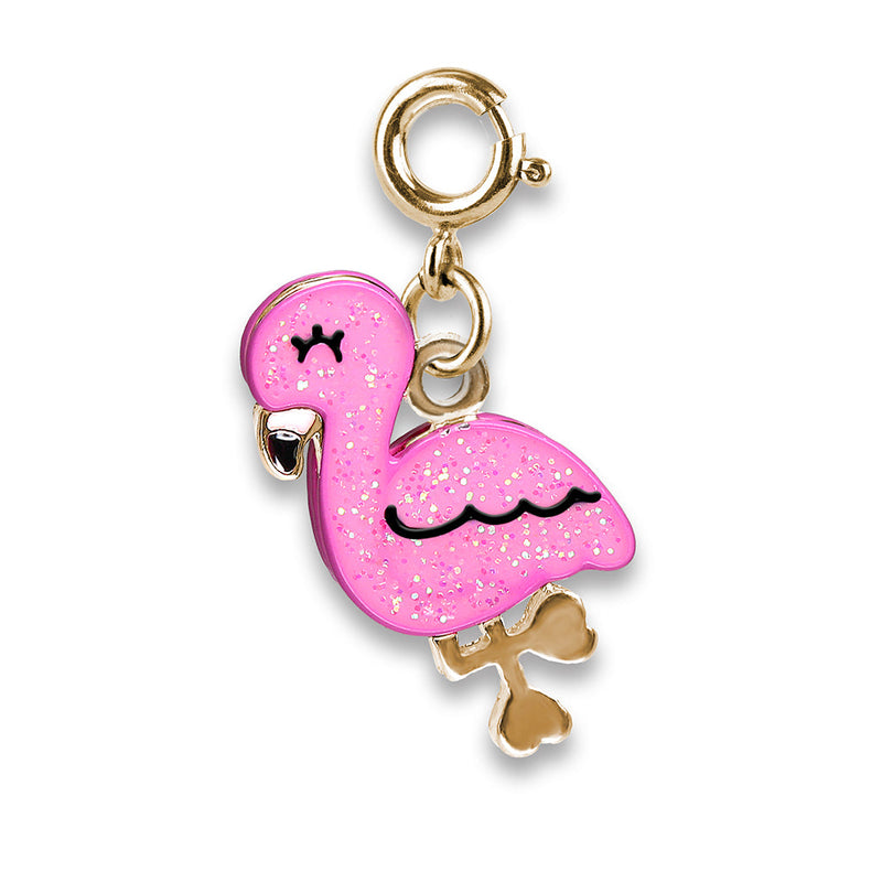 Gold Glitter Flamingo Charm