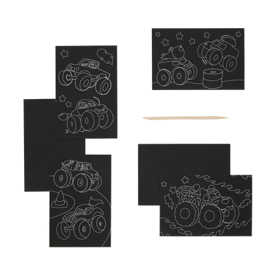 Monster Truck Mini Scratch and Scribble Art Kit