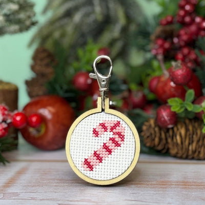 Candy Cane Mini Matchbox Christmas Cross Stitch Kit