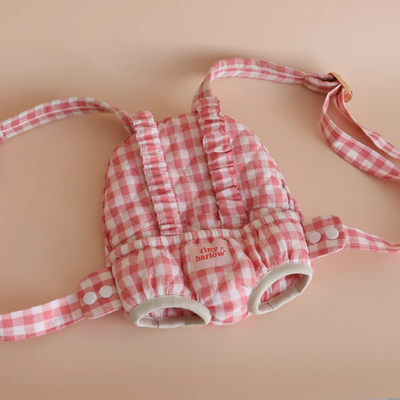 Doll Carrier - Pink gigham - Tiny Harlow