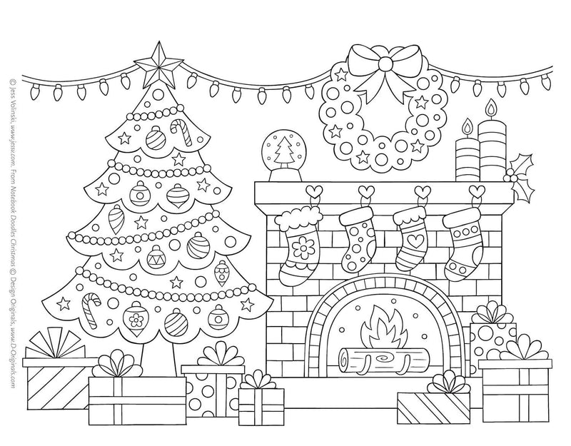 Notebook Doodles Christmas - Holiday Coloring Book
