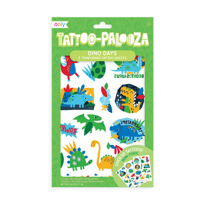 Tattoo-Palooza Temporary Tattoos - Dino Days - 3 sheets