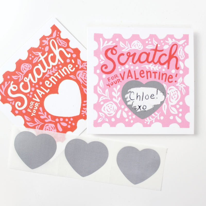 Scratch-off Valentine Cards - Floral