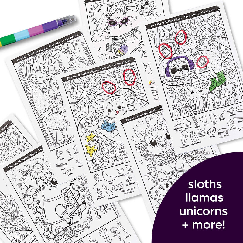 Adorable Animals Color-In Stickers and Puzzles