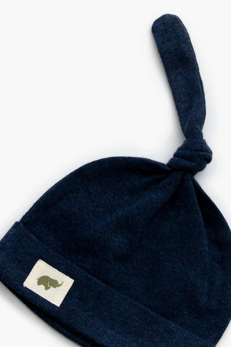 Baby Top Knot Cap - Navy Blue Heather