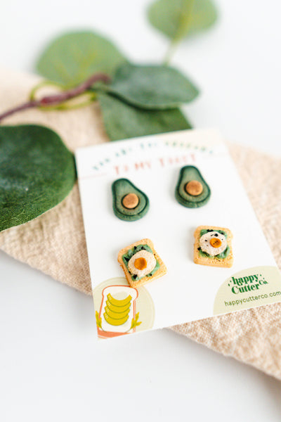 Avocado Toast Stud Earring Pack | Foodie Lover Gift