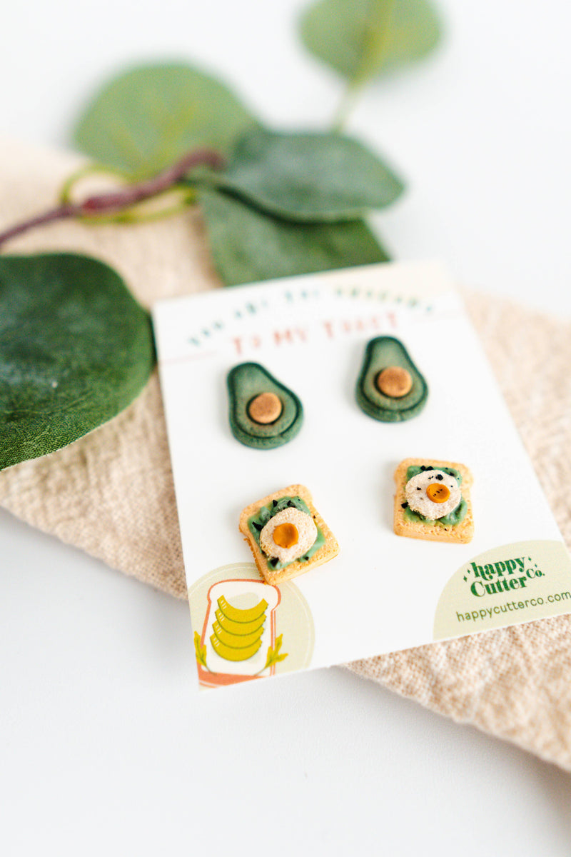 Avocado Toast Stud Earring Pack | Foodie Lover Gift