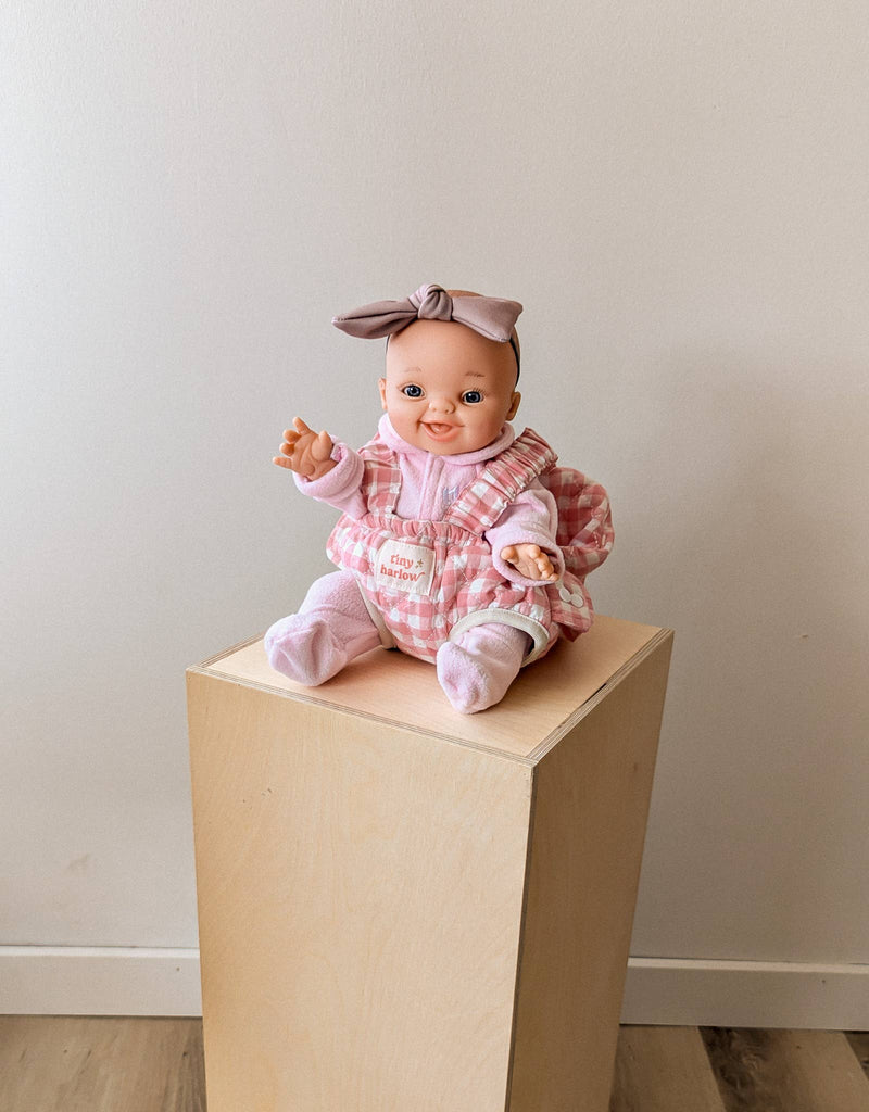 Doll Carrier - Pink gigham - Tiny Harlow