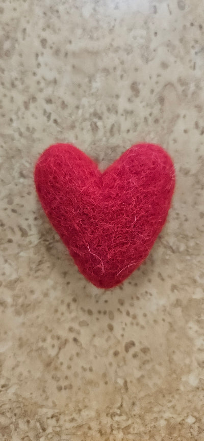 Felted Wool Heart, Choice of Color and Size