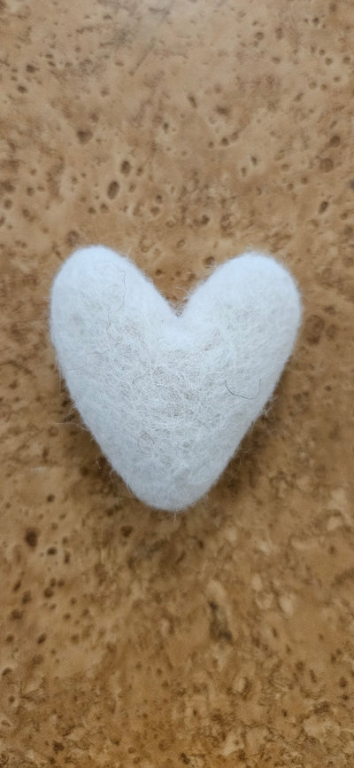 Felted Wool Heart, Choice of Color and Size