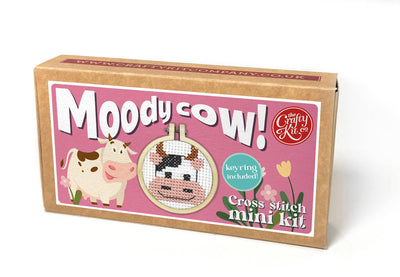 'Moody Cow!' Mini Matchbox Cross Stitch Kit