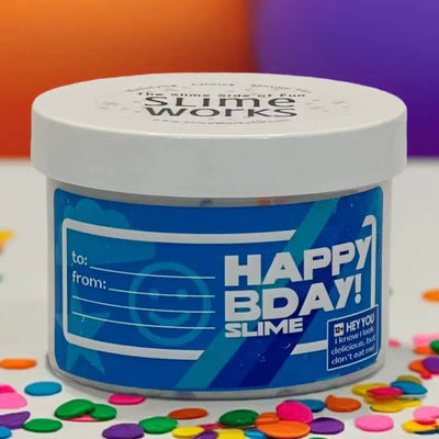 SlimeWorks Blue 'Happy Bday!'  Slime – Scented Sensory Toy