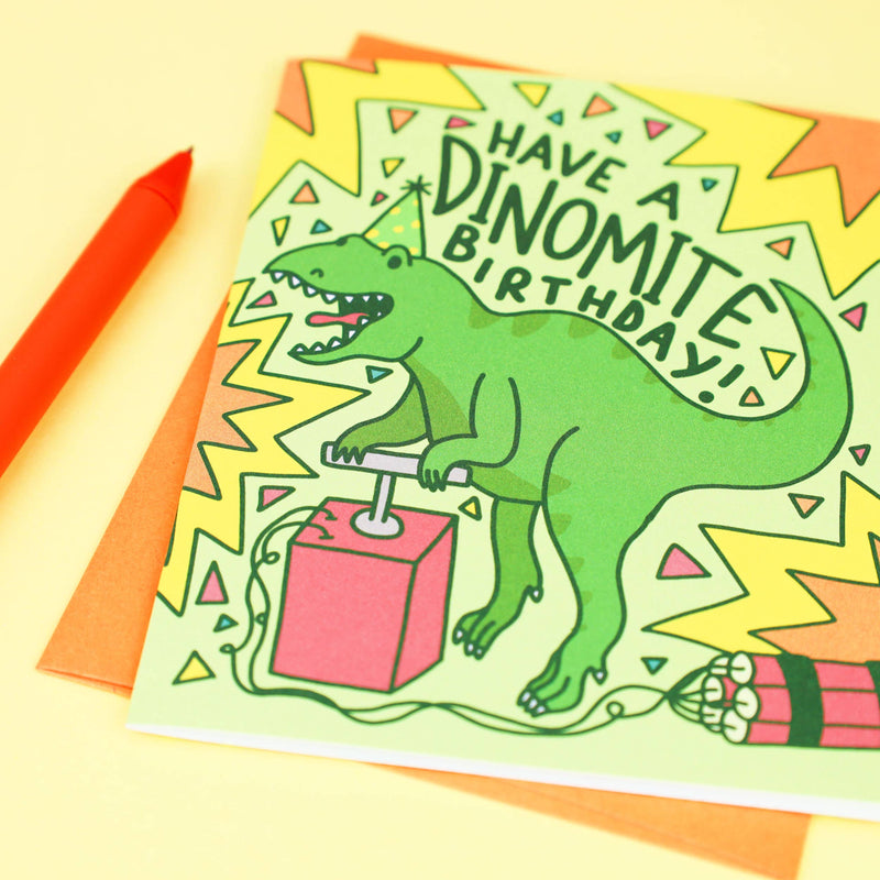 Dino-Mite T-Rex Dinosaur Birthday Card
