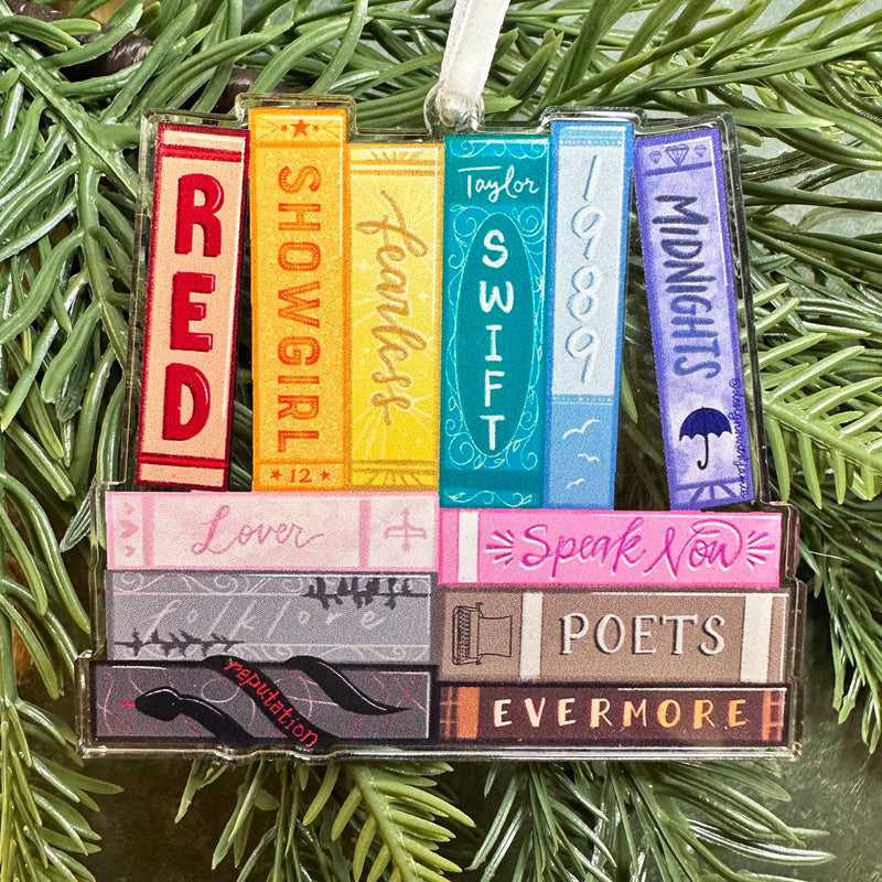 Eras Bookstack Christmas Ornament