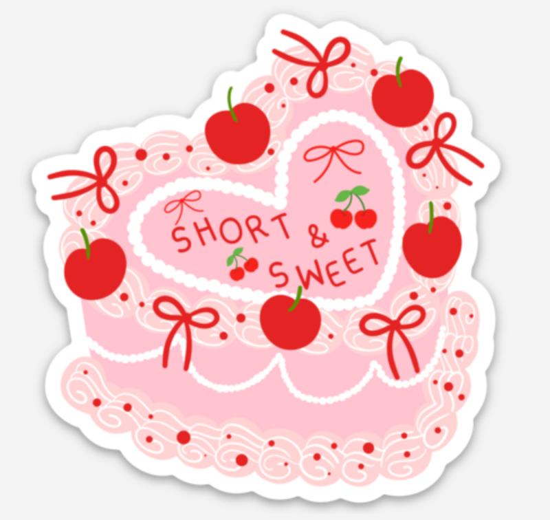 Short and Sweet Cake Sticker (Sabrina Carpenter)