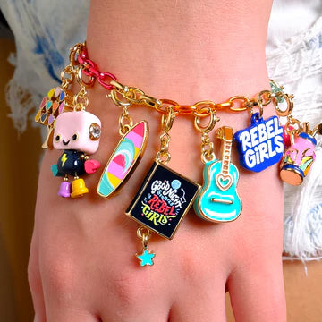 Gold Rebel Girls Guitar Charm