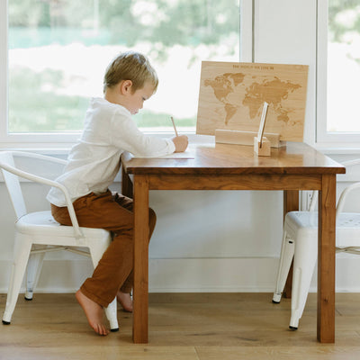 Wooden World Map • Engraved Modern Map of World's Continents