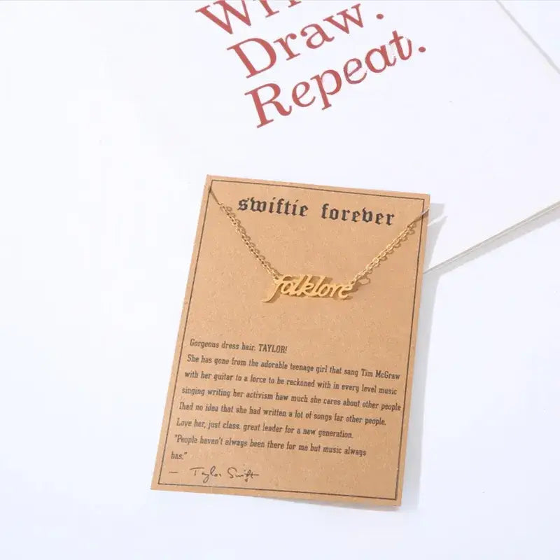 Taylor Swift Swiftie Pendant Necklace by Eras Necklace: Fearless