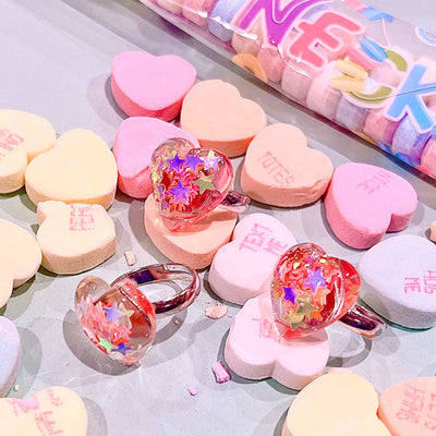 Pop Cutie Kids Confetti Heart Ring Valentines