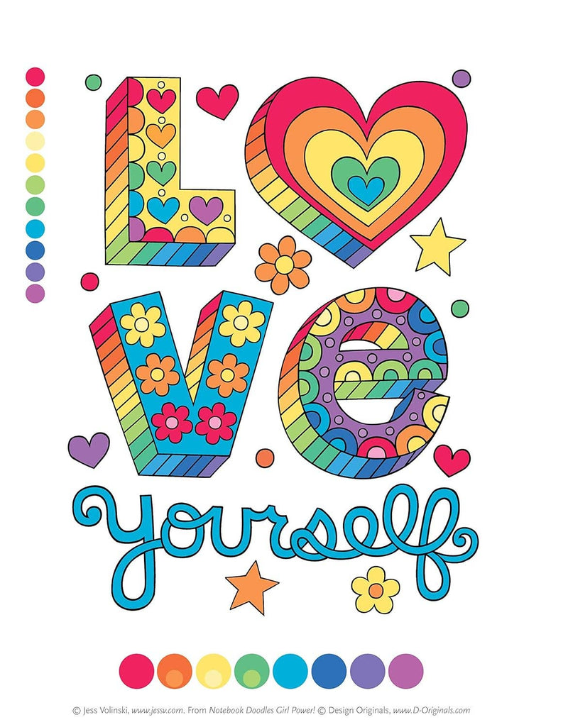 Notebook Doodles Girl Power! - Coloring Book for Tweens