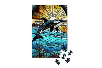 Stained Glass Orca - Marine Life