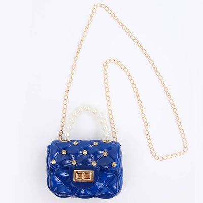 Rhinestone Jelly Purse, White or Navy