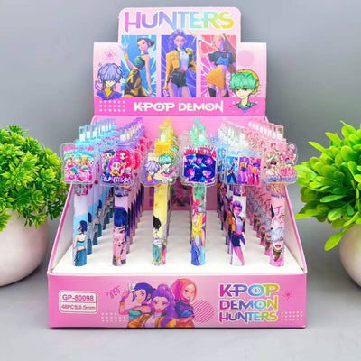 KPOP demon hunters black gel pen with acrylic patch