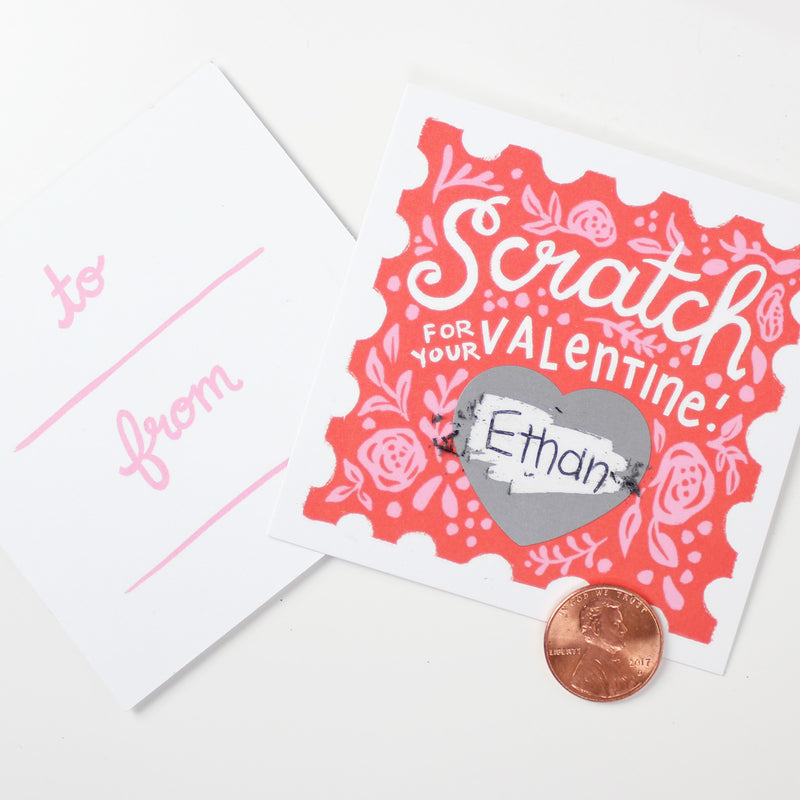 Scratch-off Valentine Cards - Floral