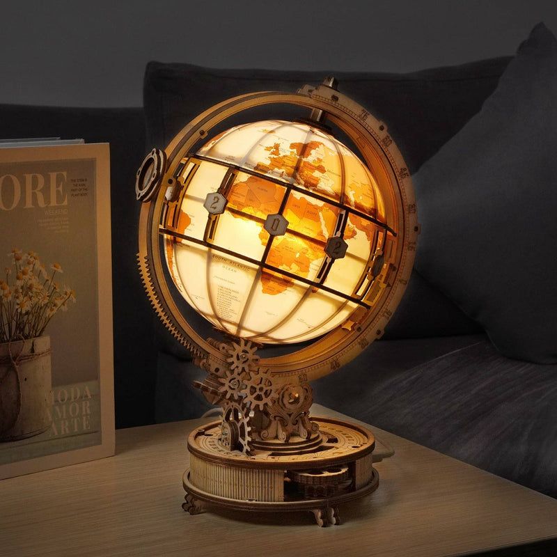 DIY Wooden Puzzle: Luminous Globe