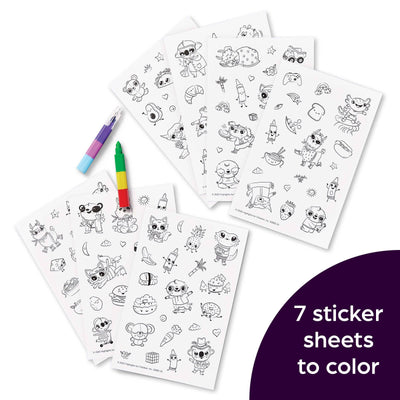 Adorable Animals Color-In Stickers and Puzzles