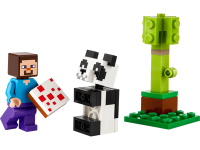 Steve and Baby Panda - Minecraft