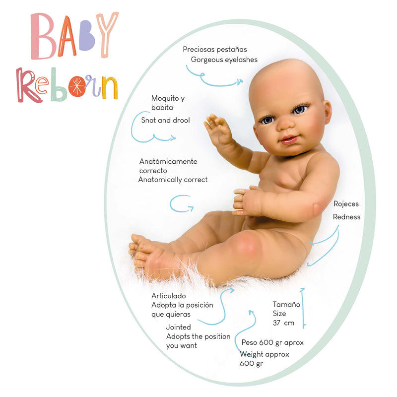 BABY REBORN DOLL IN CASE, BOY