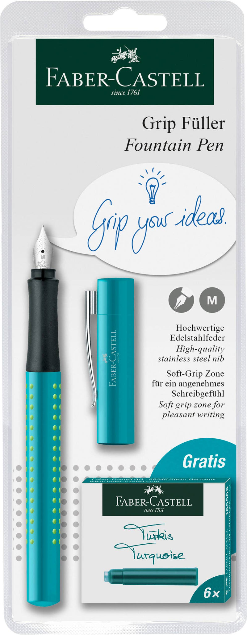 Grip 2010 Fountain Pen with Free Ink Cartridges