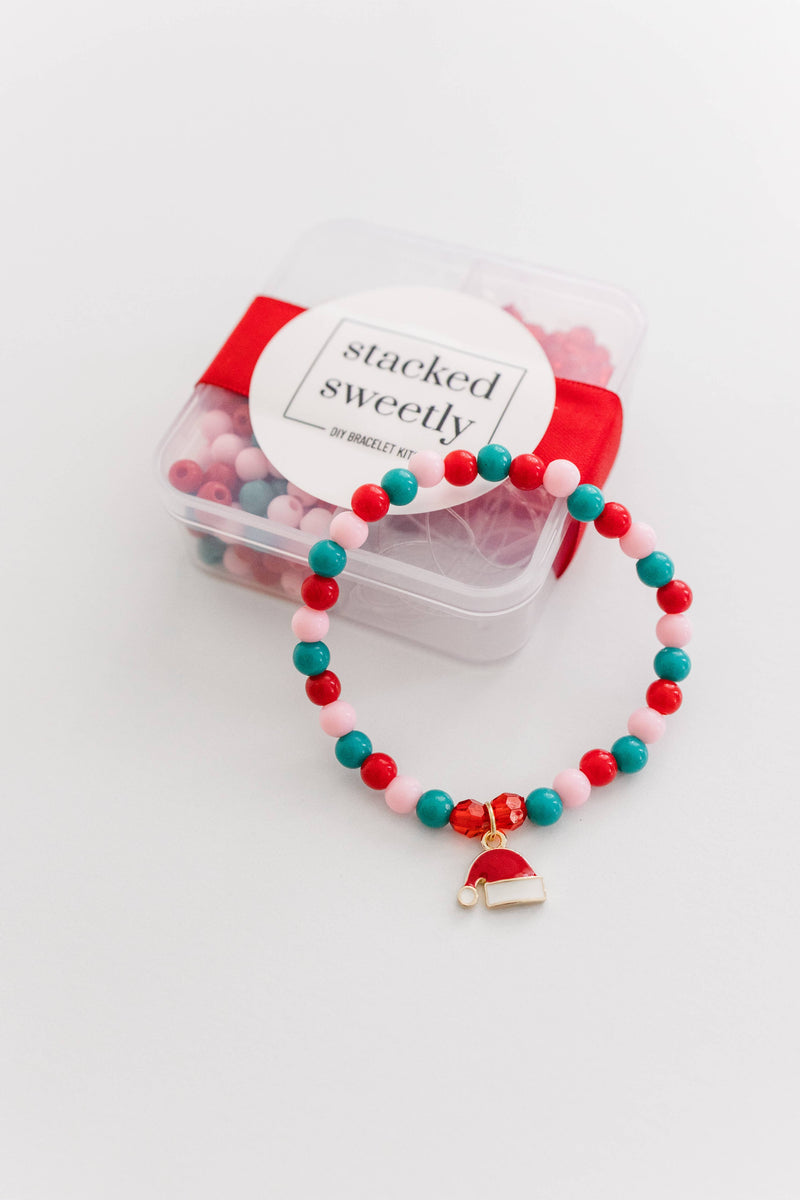 Christmas Craft, DIY Bracelet Kit Santa, Stocking Stuffer