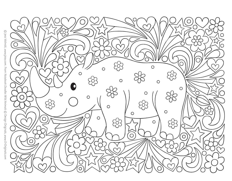 Notebook Doodles Wild Animals Coloring Book